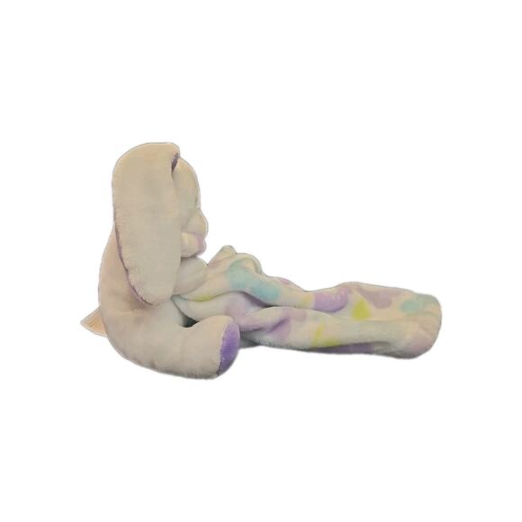 Little Miracles Security Baby Blanket Plush Bunny Rabbit Purple Blue Flowers - Picture 3 of 7